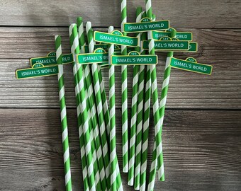 Kids character party straws | kids party straws | personalized kids street sign | kids 1st birthday | kids birthday | kids cartoon signs