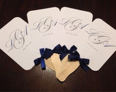 Navy Wedding Fan Program | Summer Outdoor Ceremony
