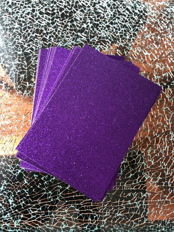 Purple Glitter Cardstock 25 5x7 Glitter Paper Glitter Etsy
