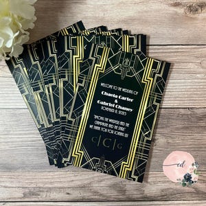 Art Deco Wedding Program | Roaring 20s Style