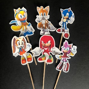 Sonic cupcake toppers sonic the hedgehog birthday party | Etsy