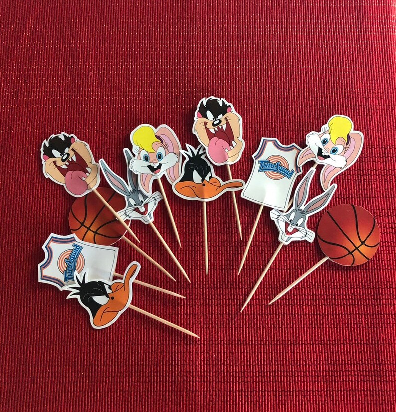 Space jam cupcake toppers space jam birthday party Space Etsy