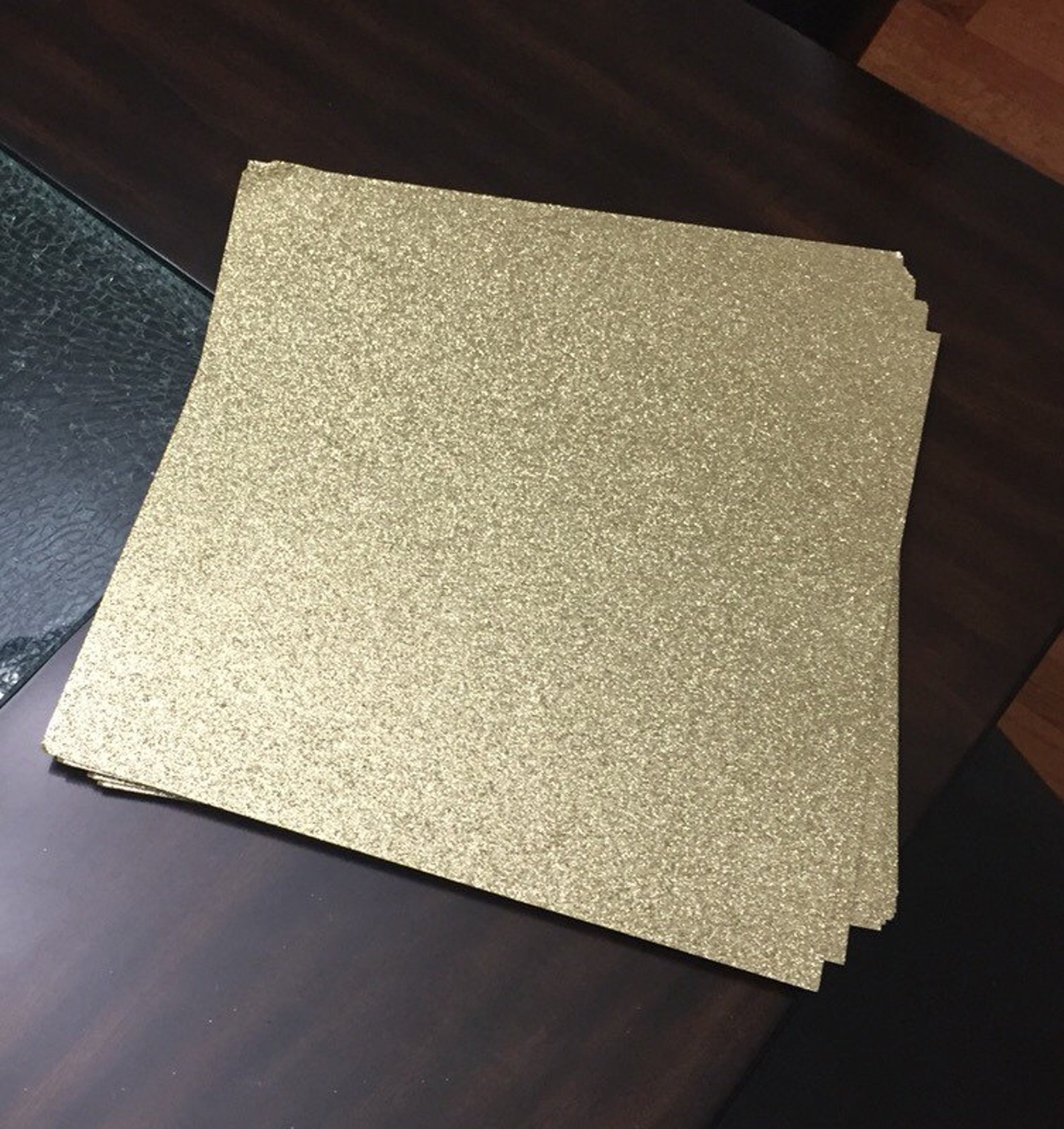 Gold Glitter Cardstock 25 12x12 Glitter Paper Glitter Etsy