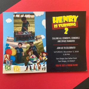 Toy Story Birthday invitation | Toy Story | Woody | Buzz lightyear | chalkboard | Toy Story theme | Toy Story party