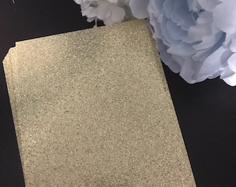 Gold Glitter Cardstock (25) - 5x7, glitter paper