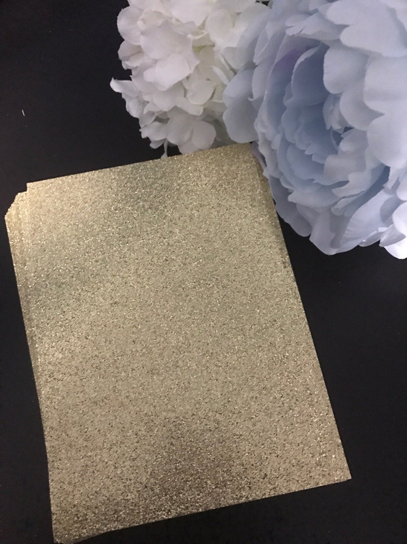 Gold Glitter Cardstock 25 5x7 Glitter Paper Etsy