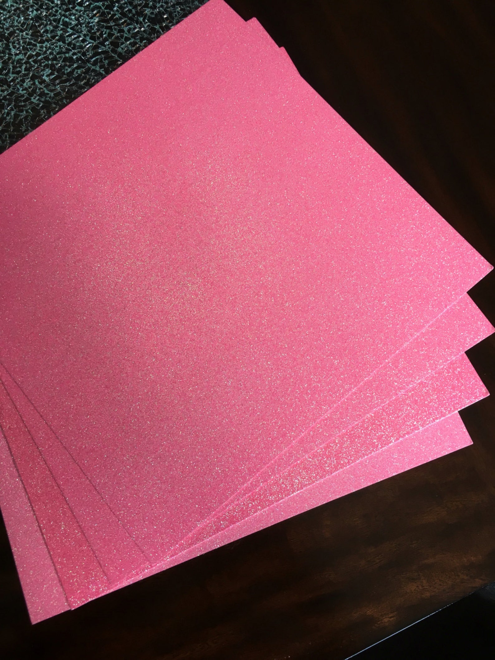 Pink Glitter card stock pink 12x12 glitter paper Etsy