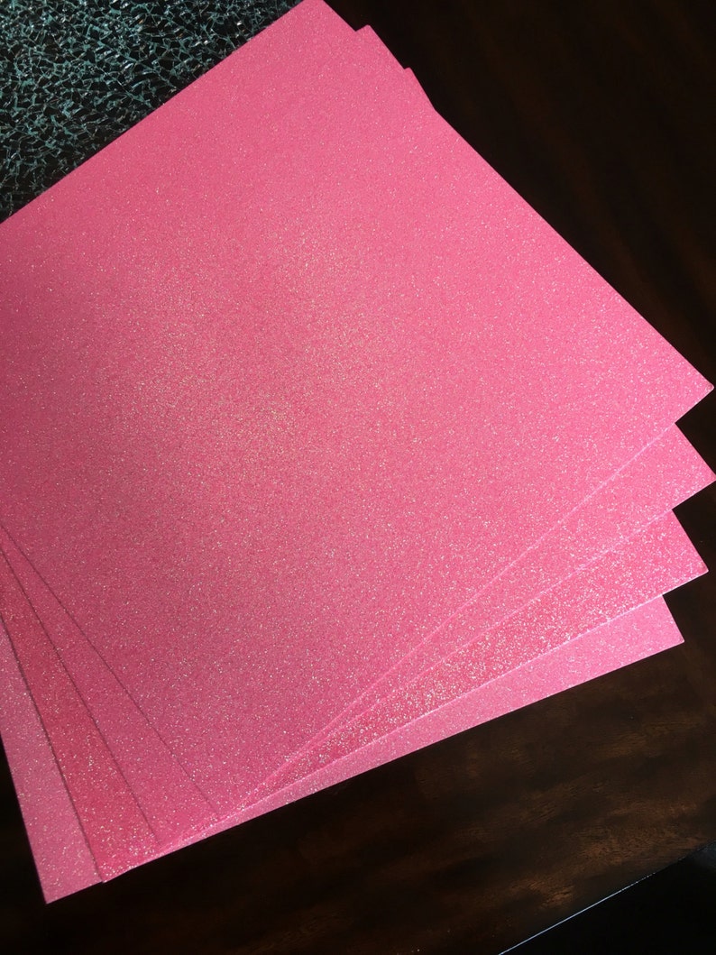 Pink Glitter card stock | pink | 12x12 | glitter paper | glitter cardstock | pink glitter | pink card stock | glitter card stock | glitter image 2