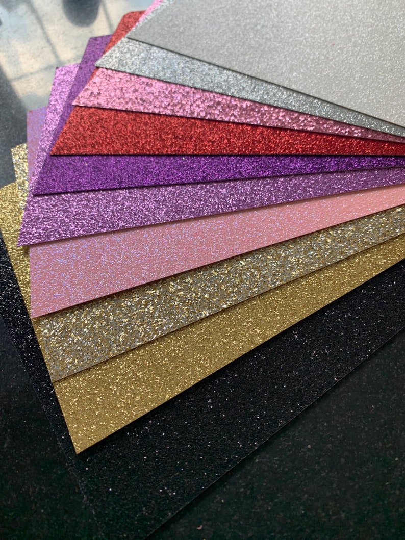 Glitter Cardstock 5 Sheets 12x12 Glitter Paper Etsy
