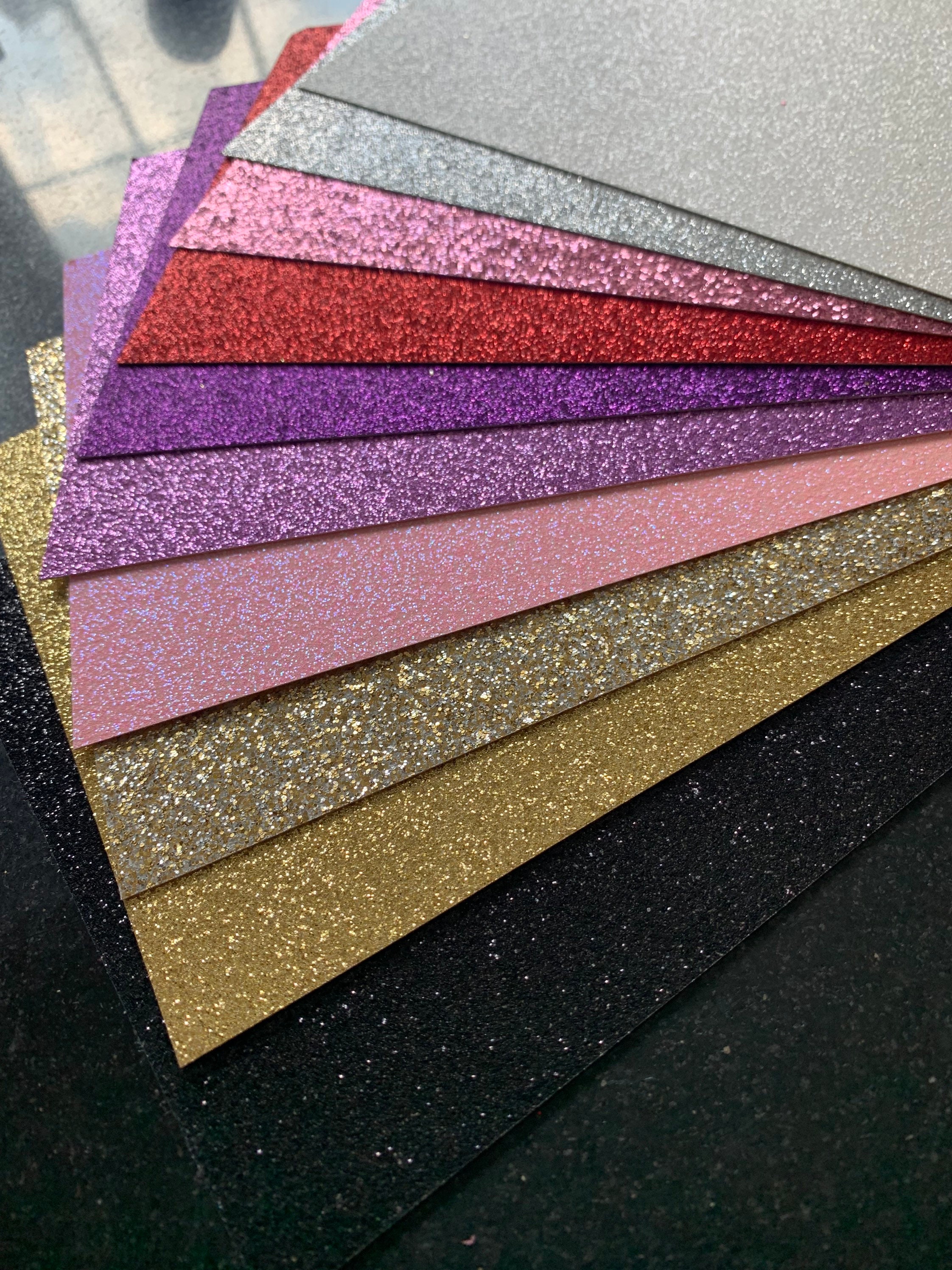 Glitter cardstock 5 sheets 12x12 glitter paper Etsy