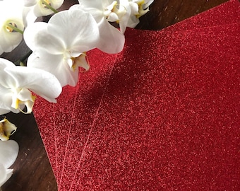 Red Glitter Cardstock | 12 x 12 | glitter paper | red glitter paper | glitter card stock | craft  glitter paper | red glitter | card stock