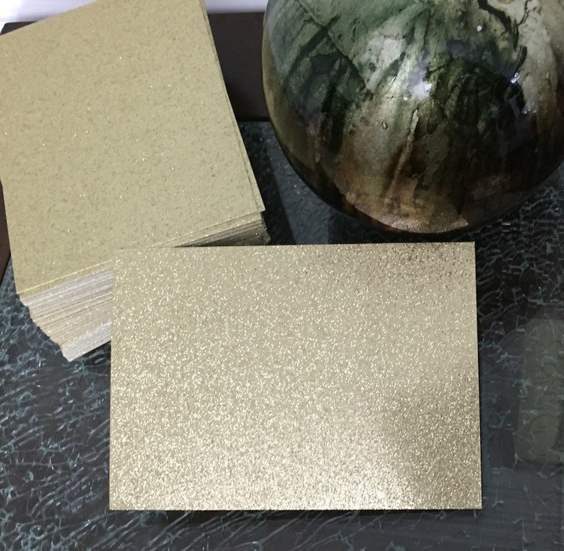 Gold Glitter Cardstock 25 5x7 Glitter Paper Etsy