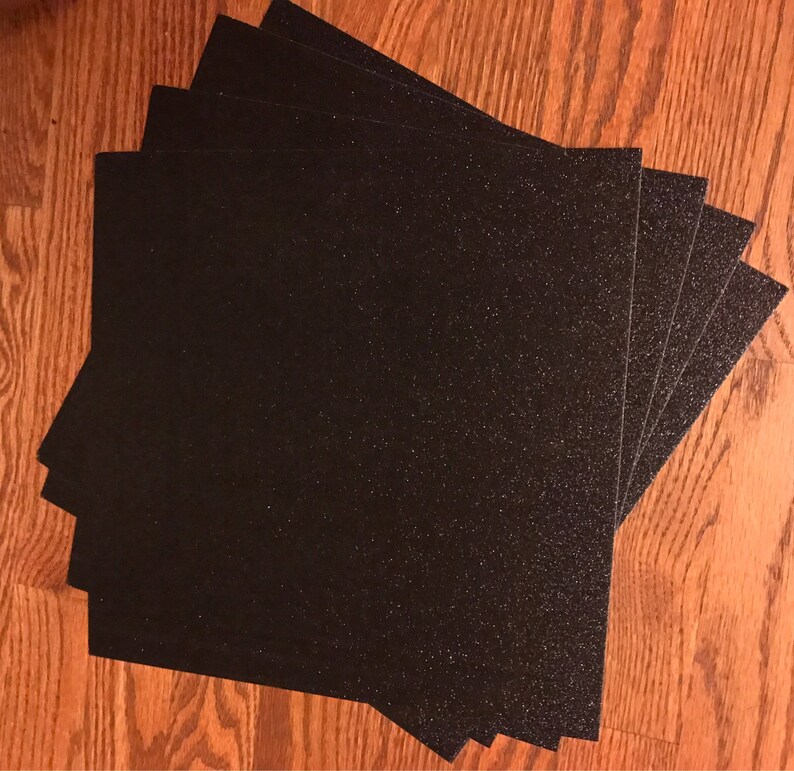 Black Glitter Cardstock 12x12 Glitter Cardstock Etsy