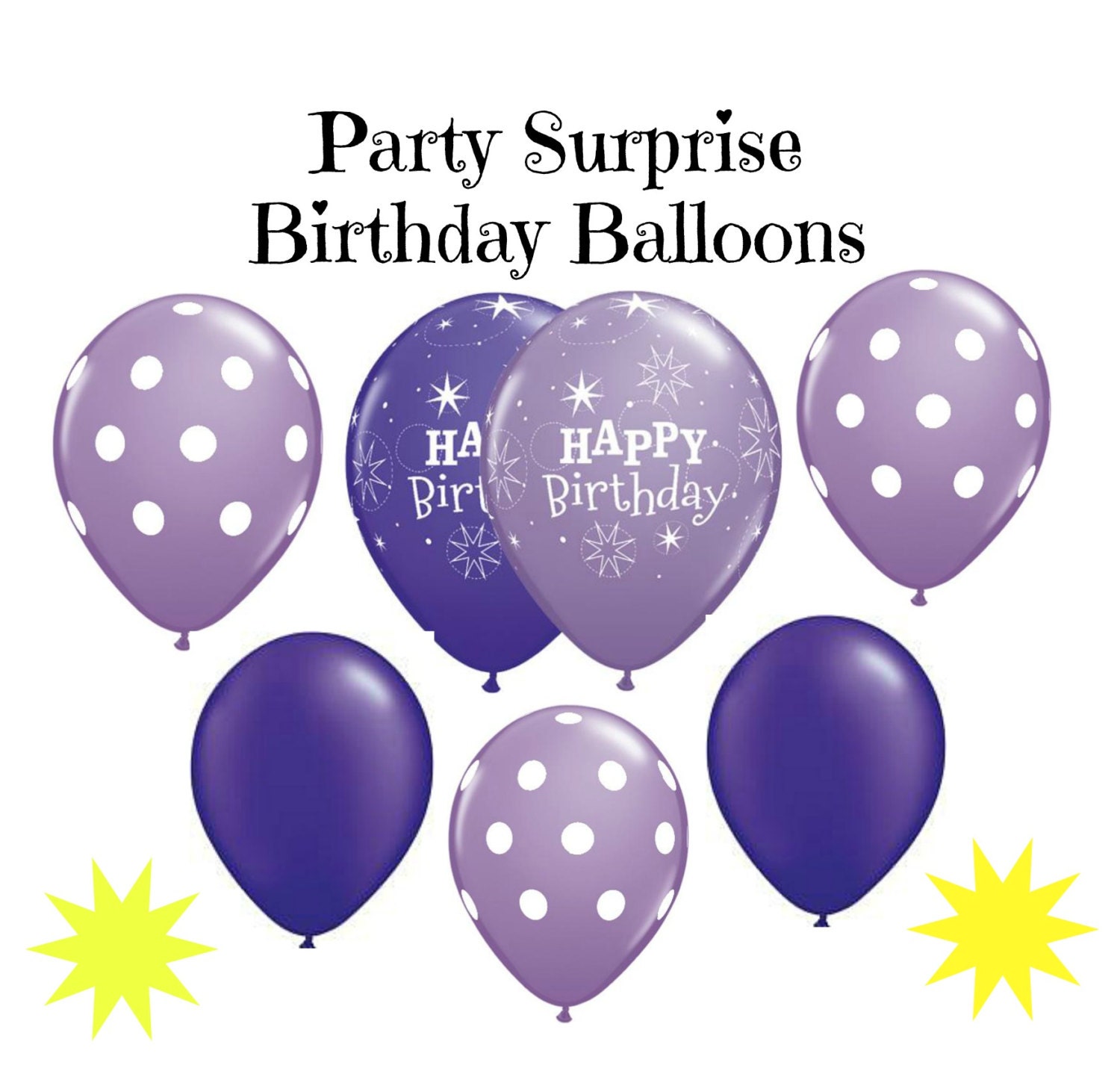 30 90th Birthday Party Helium or Air Balloons Clear Purple Lilac Decorations 