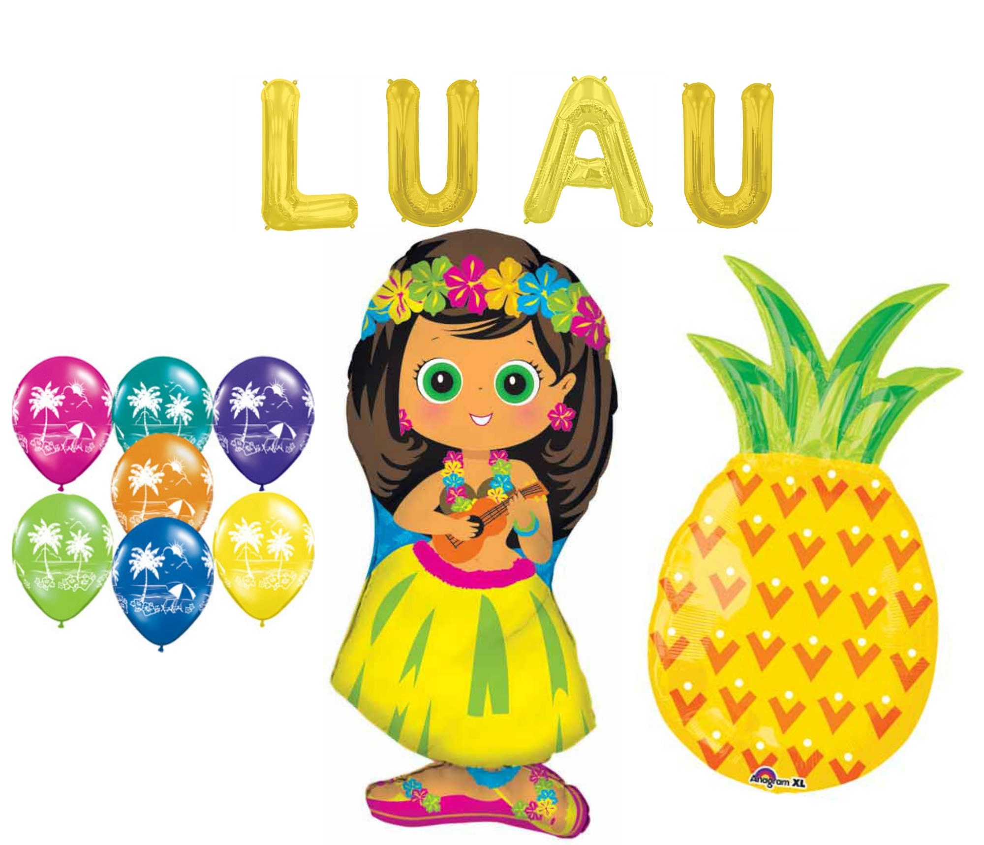 Inflatable Pineapple 35cm Cocktail Beach Party Hawaiian main image 0