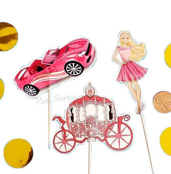 Barbie Cupcake Toppers Custom Made for You Toppers Barbie Party Summer Pool Beach Birthday Party Cupake Toppers Il_570xn