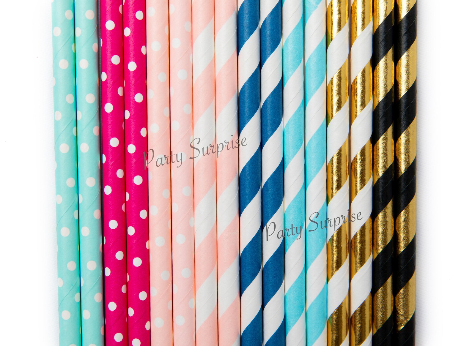 Gold Straws Metallic Foil Gold Paper Straws Wedding Straws Etsy