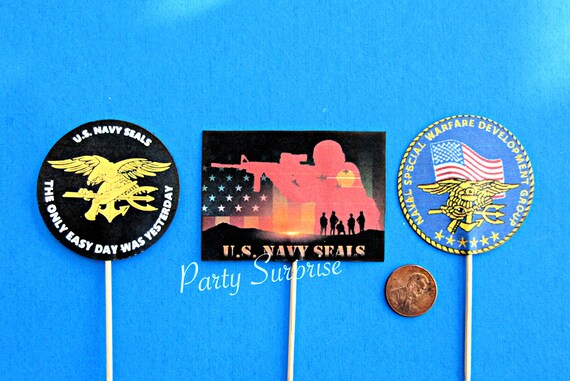 Us Navy Seals Cupcake Toppers Military Seals Party Decoration Etsy