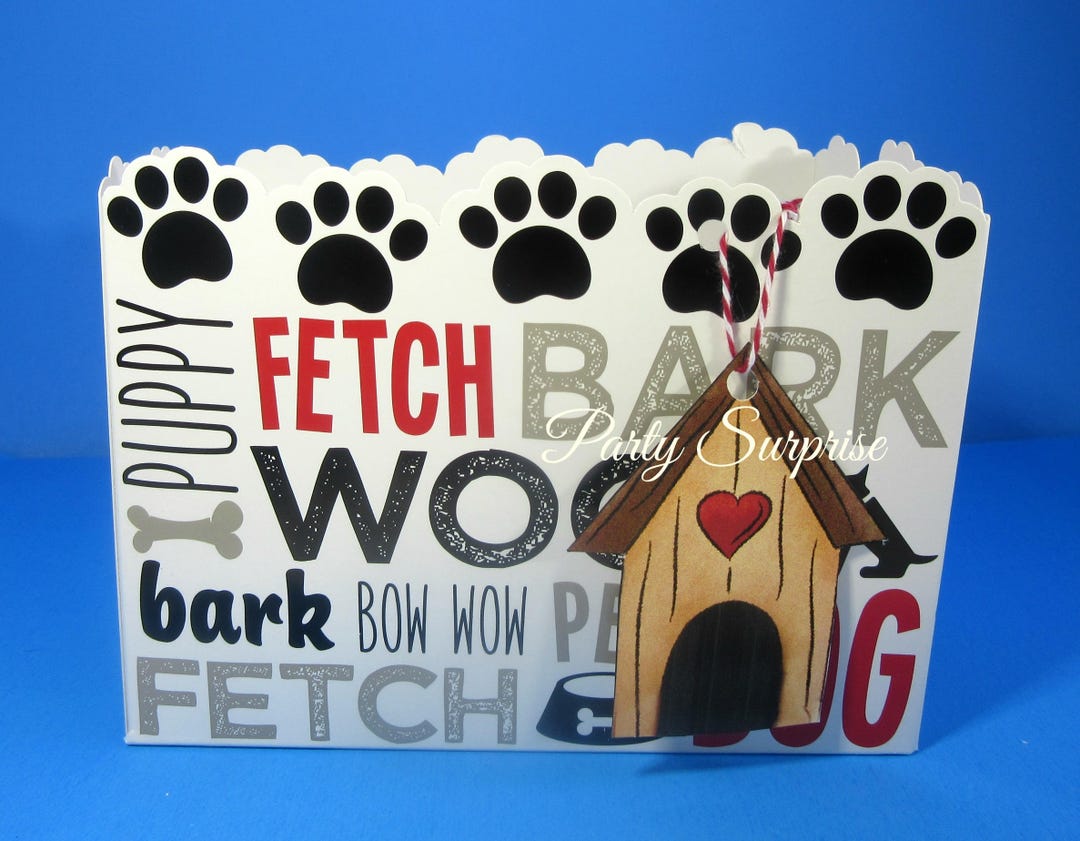Paw Print Gift Box Table Centerpiece Box Dog Party Gift Box Decoration