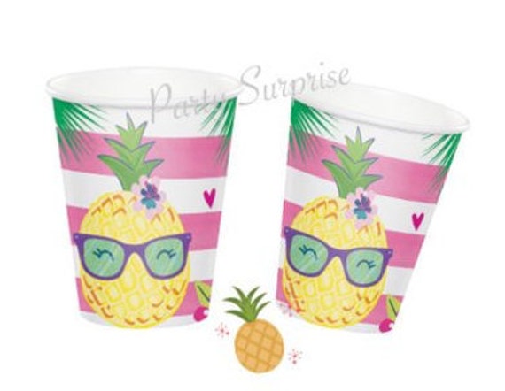Pineapple Cups Pineapple Party Tableware Hot Cold Disposable Cups Party Like a Pineapple Decor Cups Birthday Summer Pool Birthday Party Il_570xn