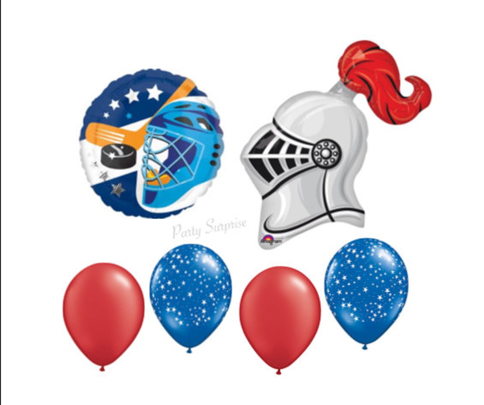 Hockey Balloon Package Knight Helmut Sports Balloons Medeival Etsy