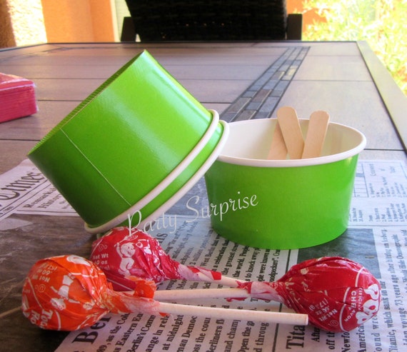 Ice cream cups, chili bowls, craft cups, toppings cups, snack cups, green cups, small green bowls Il_570xn