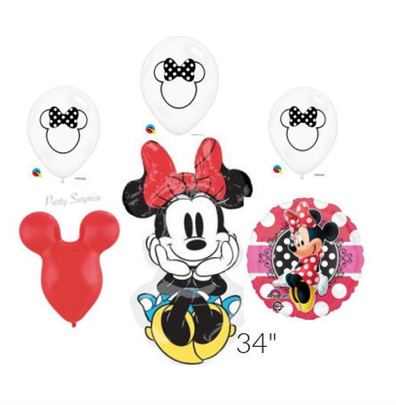 Minnie Balloon Package Minnie Mouse Balloon Minnie Jumbo Shape Minnie Silouehette Red Minnie Ear Balloon Minnie Birthday Balloon Made in USA Il_570xn