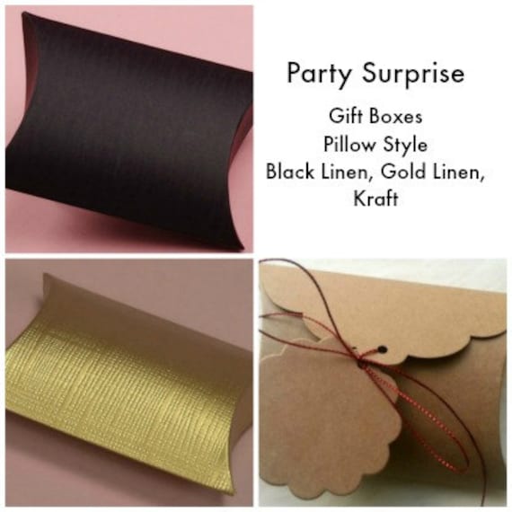 Gift Boxes Pillow Box Small Jewelry Gift Boxes Black Gold Etsy
