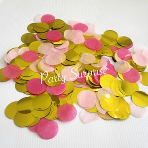 Confetti Gold, Blush & Pink Round Circles Table Confetti Balloon Confetti Girl Party Baby Shower Birthday Bridal Shower Wedding