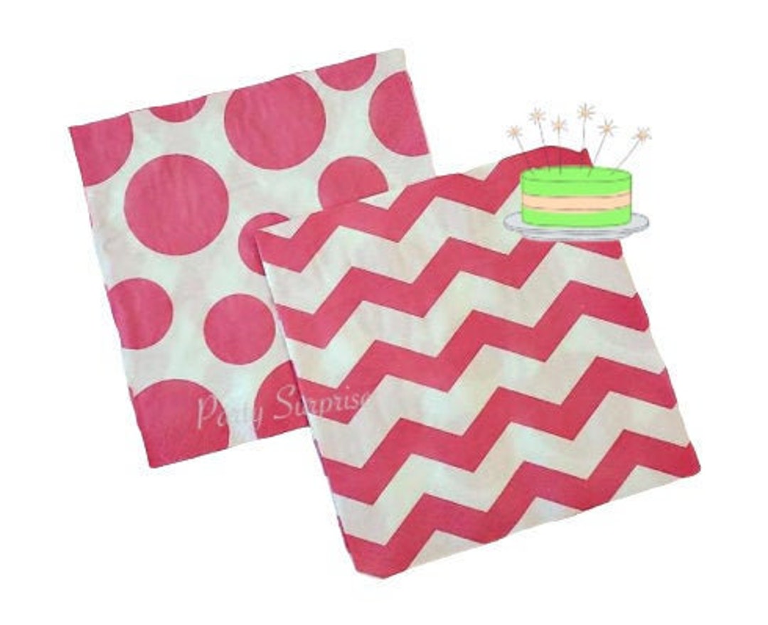 Pink Napkins Paper Napkin Luncheon Napkins Pink & White Etsy