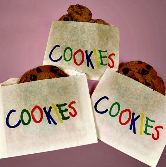 Cookie Bags, Kids cookie bags, Sesame Street Party Bags, Bakery bags, Treat bags, Wax bags, Food bags, Kids Party Cookie Bags Il_570xn