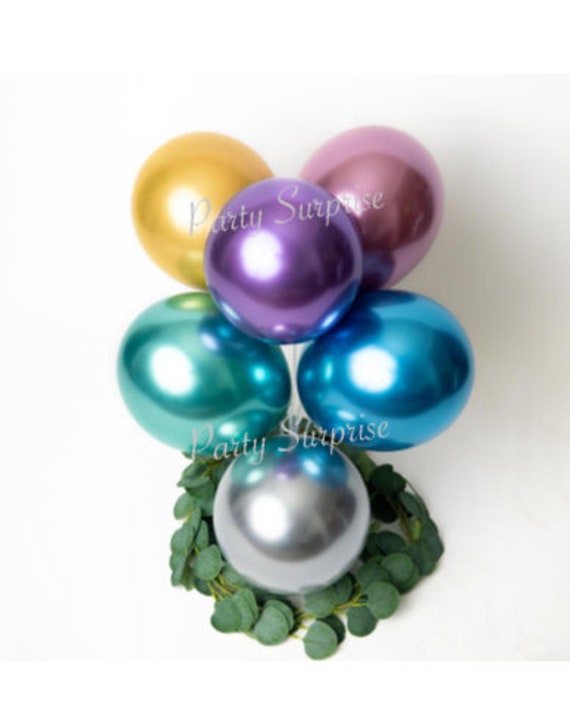 Mermaid Balloons Chrome Metallic Balloons Pink Blue Gold Silver Purple Green Shiny Latex Balloons Made in USA Bridal Shower Rainbow Decor Il_570xn