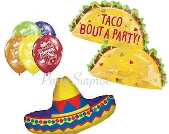 Taco Sombrero Fiesta Balloons Decorations Made in USA