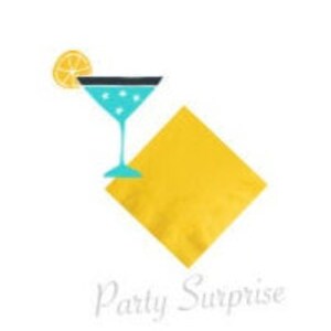 Yellow Napkins Yellow Paper Napkins Cocktail Beverage Napkins Birthday Fiesta School Tropical Party Napkins Orange Cocktail Napkins image 1