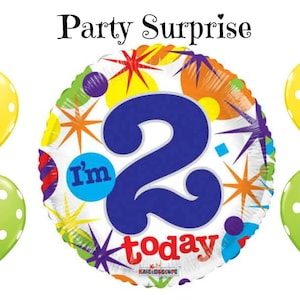 I&#39;m 2 Today Balloons 2nd Birthday Party Balloons, Two Year Old Birthday Party Balloons