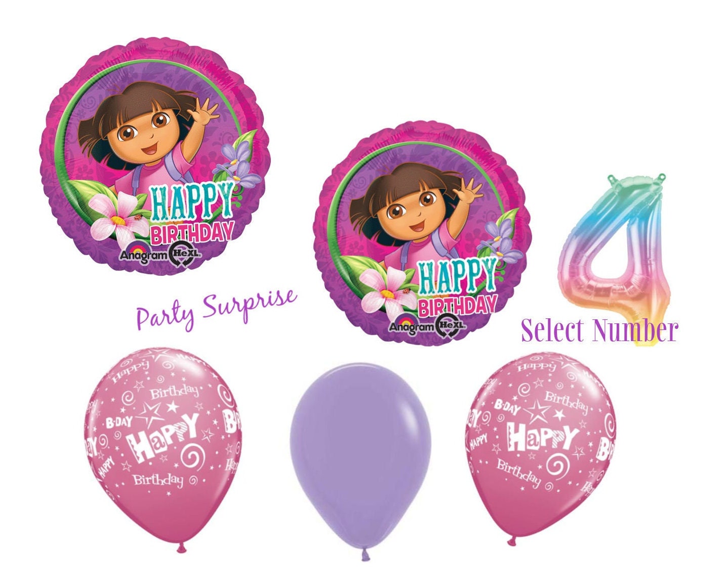 Barbie Décorations de fête d'anniversaire Pink Theme Party fournitures  comprennent Joyeux anniversaire bannière gâteau cupcake toppers ballons en  latex kit pour filles enfants