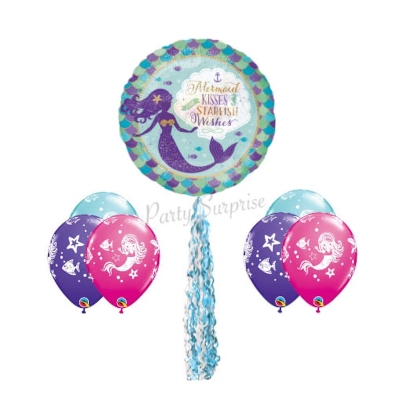 Mermaid Balloon Package Mylar Latex Balloon TwirlzTail Select Your Package Mermaid Birthday Party Decor Under the Sea Nautical Mermaid