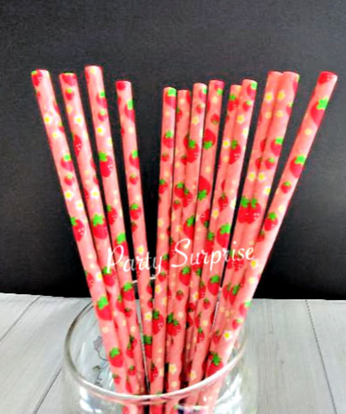 Strawberry Straws Fruit Straws Tropical Party Straws Birthday Etsy