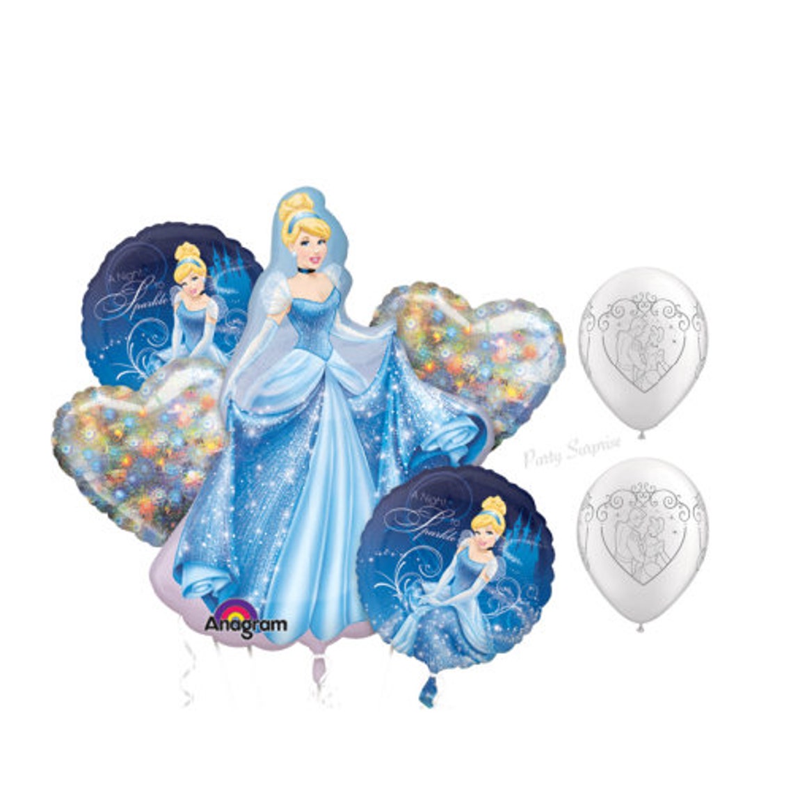Cinderella Balloons 22 Bubble Balloon Package Girl | Etsy
