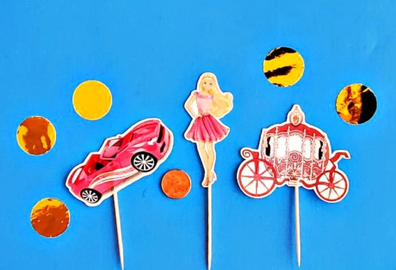 Barbie Cupcake Toppers Custom Made for You Toppers Barbie Party Summer Pool Beach Birthday Party Cupake Toppers Il_570xn