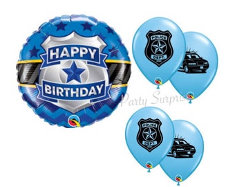 Police Balloons Police Birthay Party Graduation Retirement Holiday Party Balloons First Responder Law Enforcement Party Balloons