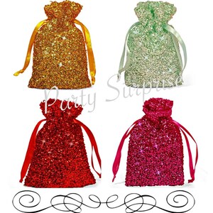 Gift Bags, Favor Bags Red Gold Silver Pink Fancy Gift Bags Jewelry Perfume Candle Bridesmaid Christmas Hanukkah Wedding Glitter Gift Bag