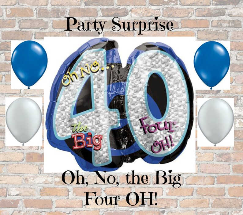 Sale 40th Birthday Anniversary Balloon Large number 40 balloon holographic