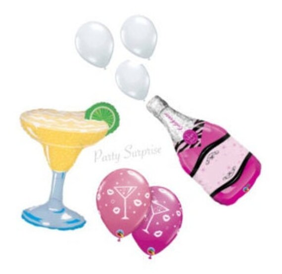 Margarita Glass Balloons Alcohol Glass Girls Night Out Tropical Beach Bachelorette Anniversary Bridal Shower Champagne Bubbles Made in USA Il_570xn
