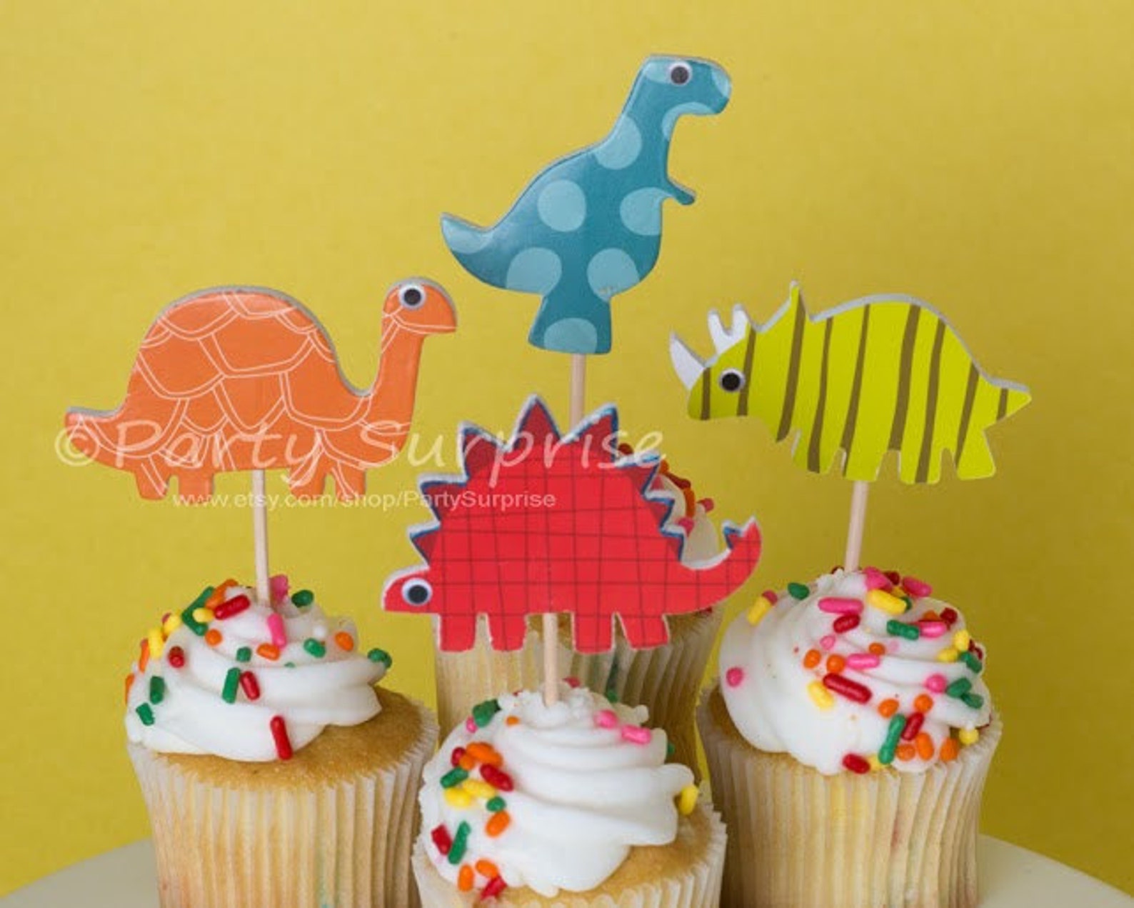 Dinosaur Cupcake Toppers Kids Party Cupcake Toppers Dinosaur Etsy