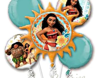 Moana Balloon Bouquet, Tropical Birthday Party Decorations