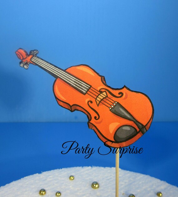 Violin Cupcake Toppers Musical Instrument Orchestra Party Symphony Gala Group Recital Suzuki Violin Teacher Violin Cake Cupcake Decoration Il_570xn