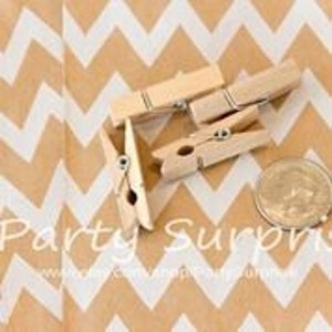 Mini wooden clothespins, craft clothespins, favor bag clothespins, garland clothespins, tiny clothespins, baby shower clothespins, image 1