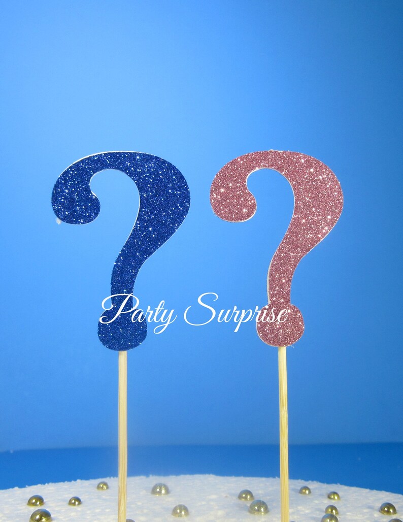 Gold Question Mark Glitter Cake Topper Baby Gender Reveal Etsy