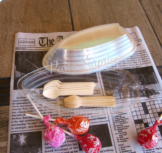 Banana Split Ice Cream Boats ice cream cups, disposable banana split